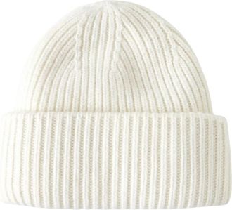 Yves Salomon Cashmere Beanie Hat - Dames - Hoeden - Wit - ONE Size - Kasjmier - Accessoires