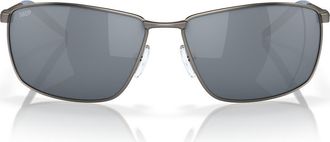 Costa Turret 63mm Oversize Polarized Mirrored Rectangular Sunglasses in Gunmetal /Gray Silver at Nordstrom