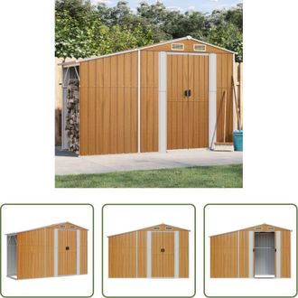 vidaXL vidaXL Capanno da giardino marrone - Capanno da Giardino Marrone 277x93x179 cm in Acciaio Zincato