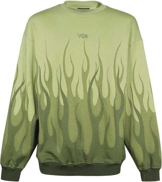 Vision Of Super Geborduurde Katoenen Sweatshirt - Heren - Sweatshirts - Groen - S - Katoen - Hoodies & sweatvesten