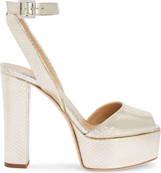 Giuseppe Zanotti 120mm Betty platform sandals - women - Fabric/Leather/Fabric - 39.5 - Gold