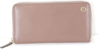 Gucci Gucci Interlocking Gray Beige Pink Leather Long Wallet (Bi-Fold) (Pre-Owned)