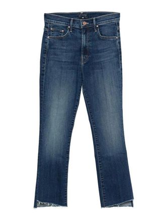 Mother The Insider Crop Step Fray Blue Jeans