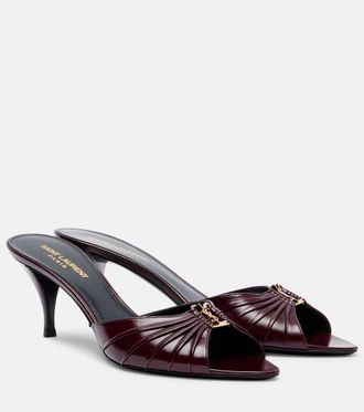 Saint Laurent Babylone Cassandre 60 leather mules