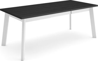 Skraut Home Skraut Home - Mesa Comedor, Mesa Fija Cocina Y Sal&oacute;n, 200, Para 10 Comensales, Patas De Madera, Estilo Moderno, Negro
