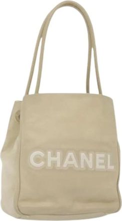 Chanel Pre-owned Leather chanel-bags - Dames - Vintage Tas - Beige - ONE Size - Vintage
