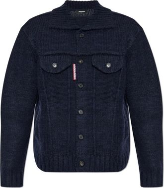 Dsquared2 Wollen vest - Heren - Vesten - Blauw - XL - Wol - Truien & Vesten