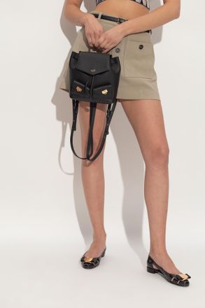 Ferragamo Leather Backpack, Womens, Black