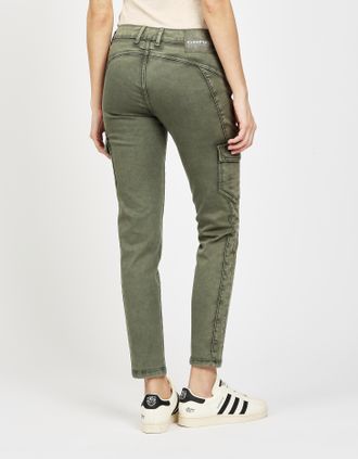 Gang Cargohose GANG 94JOLLY CARGO, Damen, Gr. 29, N-Gr, gr&uuml;n (military gr&uuml;n washed), Denim/Jeans, Obermaterial: 92% Baumwolle, 6% Elastomultiester, 2% Elas