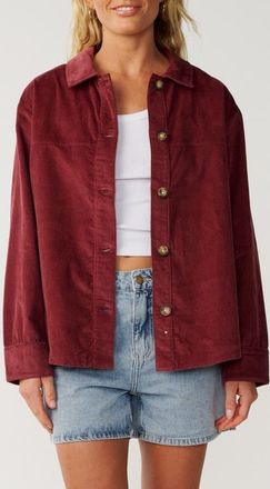Rip Curl Keepsakes Washed Corduroy Shirt in Dark Plum at Nordstrom, Size Xx-Small