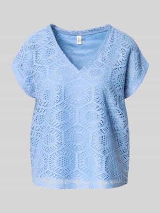 Vero Moda Boxy Fit T-Shirt mit semitransparentem Besatz Modell IRIS in Hellblau, Gr&ouml;&szlig;e XL