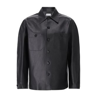 Givenchy Jassen, Heren, Zwart, L, Leer, Lamsleren Leren Jas