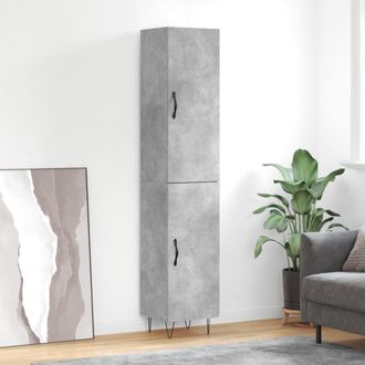 vidaXL Aparador De Madera Contrachapada Gris Hormig&oacute;n 34,5x34x180 Cm Vidaxl