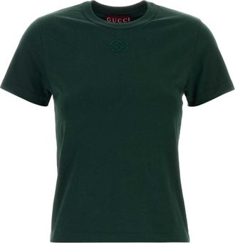 Gucci Bottle Green Cotton T-shirt