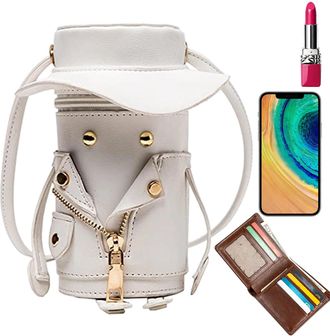 Generic Casual Sling Bag - Mini Purse, Synthetic Leather Handbag, Trendy Bucket Purse with Adjustable Strap, Lightweight Carry for Teens Women, Day Trip Picni