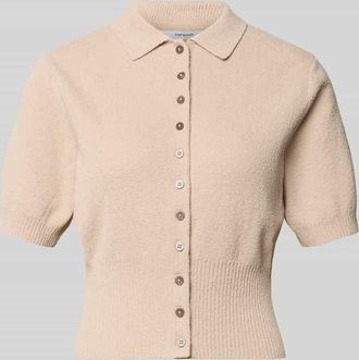 Topshop Cardigan mit 1/2-Arm und Polokragen Modell KYLIE in Offwhite, Gr&ouml;&szlig;e XS