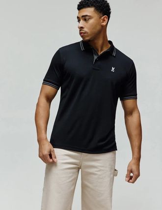 Psycho Bunny Mens Kenyon Lightweight Pique Polo 001 BLACK / XXXL