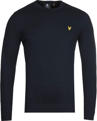 Lyle & Scott Donkerblauwe Katoenen Merino Trui