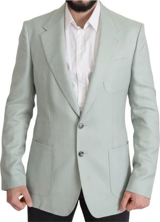 Dolce & Gabbana Blazers - Heren - Blazers - Groen - XL - Linnen - Jassen