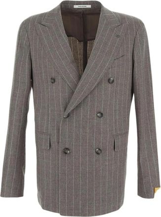 Tagliatore Double-Breasted Pak - Heren - Blazers - Grijs - M - Wol - Jassen