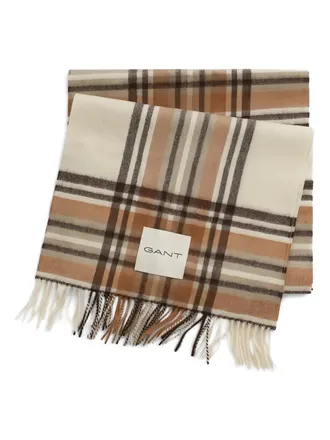 GANT check-pattern wool scarf - Neutrals