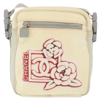 Chanel Pre-owned Cross Body Bags, female, White, Size: ONE SIZE Pre-owned Nylon Cross Body Bag