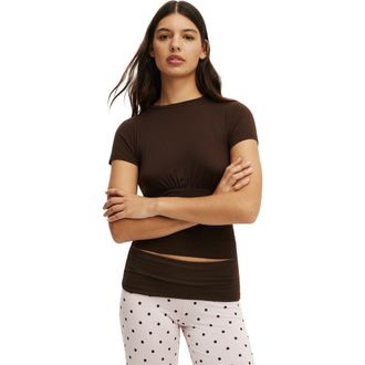 Cotton On Womens Airy Soft Basque T-Shirt in Smooth Toffee Bean at Nordstrom, Size Xx-Small