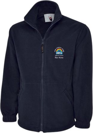 Generic Embroidered Rainbow Logo Fleece Jacket. Complies with NHS identity guidelines (Dark Navy, S)