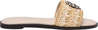Tory Burch Ciabattina in rafia - Dames - Sandalen - Beige - 38 1/2 EU - Leer - Schoenen