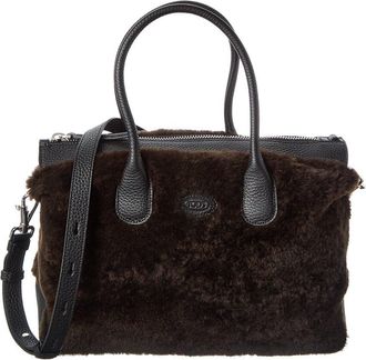 Tod's TodS Di Large Leather & Shearling Tote