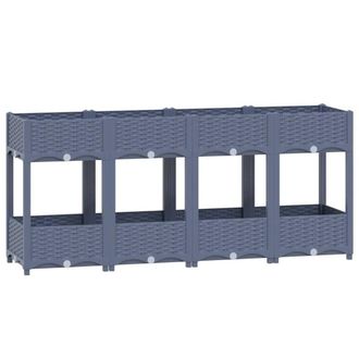 Berkfield Home Raised Bed 160x40x71 cm Polypropylene in Grey | Size: 160 x 40 x 71 cm