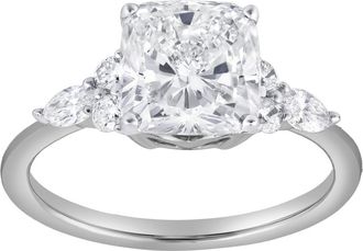 LuvMyJewelry Charlotte 14K Gold 2.8 Ct Cushion Lab Grown Diamond Engagement Ring in 14K White Gold at Nordstrom, Size 7
