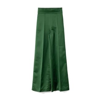 Viktor & Rolf Posh Enough Trousers - female - Viktor & Rolf - Wide Trousers - Green - S - Trousers