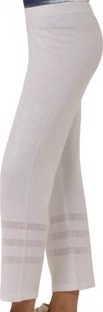 French Kyss Womens Crochet Detail Pant In White
