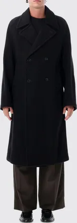 Christophe Lemaire Long Double-Breasted Coat in Wool and Alpaca with a Relaxed Fit