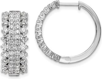 Diamond2Deal 14K White Gold 2.5 ct Lab Grown Diamond Hinged Hoop Earrings VS Clarity, G-H Color