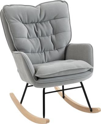 OEM Silla Mecedora Con Patas De Madera De Haya Y Reposabrazos Mecedora Para Lactancia Carga 120 Kg Para Dormitorio Gris