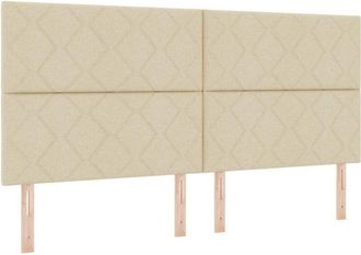 vidaXL Cabecero De Tela Geom&eacute;trico Con Cabecera Crema 200 Cm Tela Vidaxl