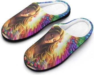 Generic Rainbow Angels-Rose Mens Slippers Comfortable And Non-slip Cotton Slipper Shoe for House