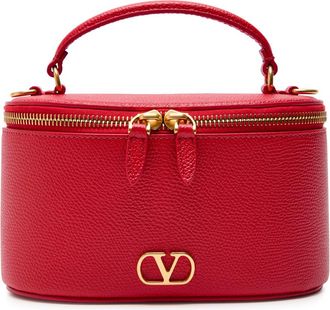 Valentino Garavani Vlogo Grained Leather Vanity Case bag - Red - One Size
