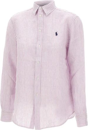 Polo Ralph Lauren Shirts Purple - Dames - Overhemden - Paars - M - Linnen - Overhemden
