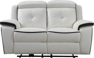 VENTE-UNIQUE.COM Sof&aacute; relax piel 2 plazas gris antracita, blanco 158x97cm