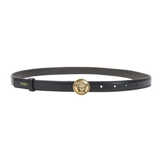 Versace Medusa Heritage Leren Riem - Dames - Riemen - Zwart - 80 CM - Leer - Accessoires