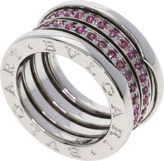 Bulgari Silver White Gold (18K) Band Ring (Pre-Owned)