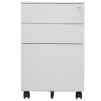 Berkfield Home Mobile File Cabinet Light Grey 39x45x60 cm Steel | Size: 39 x 45 x 60 cm
