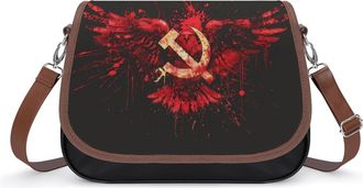 Generic Russia Hammer Flags Hook Ussr Sickle Crossbody Bags for Women Shoulder Messenger Bag Purse Handbags