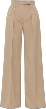 Max Mara Beige Flared Pleated Pants