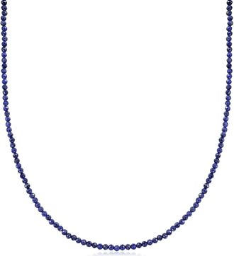 Ross-Simons 3-3.5mm Lapis Bead Necklace With 18kt Gold Over Sterling