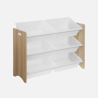 Sweeek Almacenamiento Infantil Para Juguetes, 6 Compartimentos, Tobias, Natural, 84x29.5x60 Cm