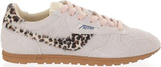 Autry Windspin Suede Sneakers With Animal Print Inserts
